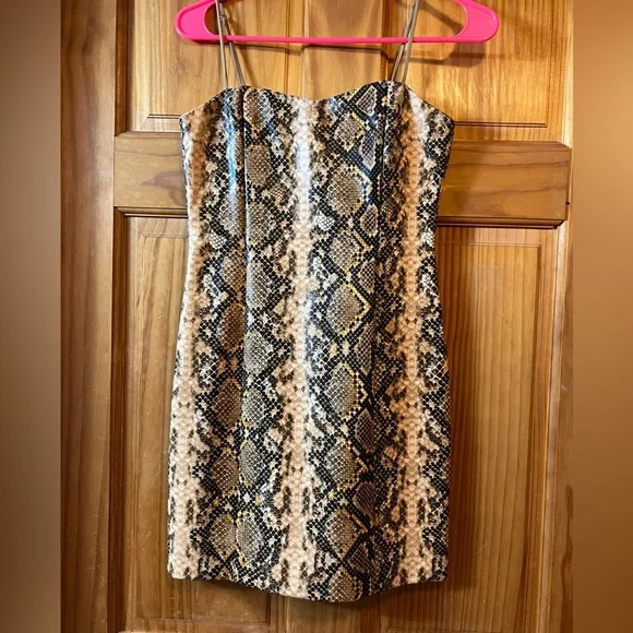 leather cowl neck dress Cowl Neck Faux Leather Dress main image 1